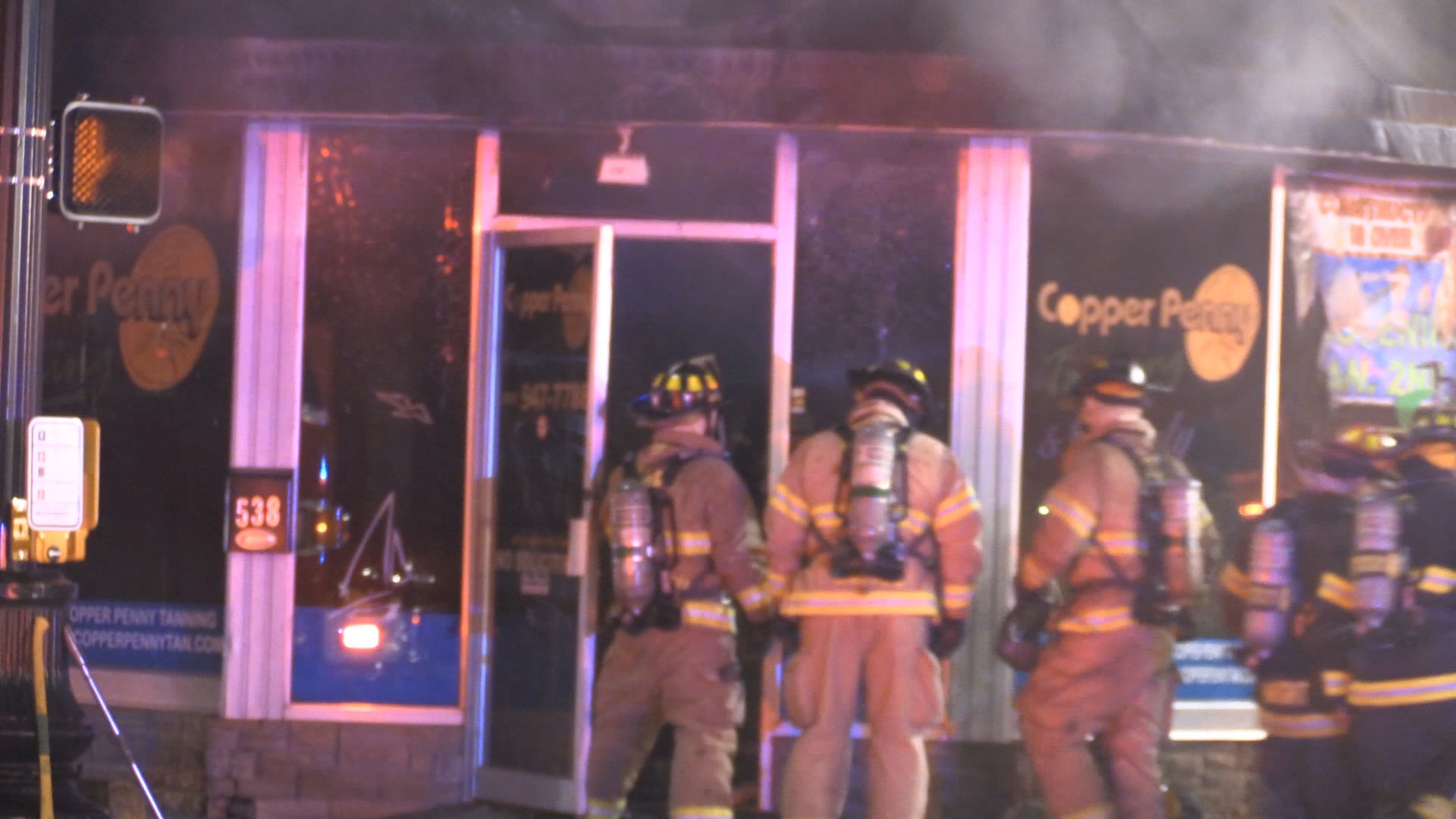 Crews battle fire at the Copper Penny
